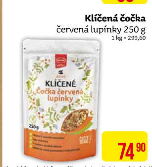 Čočka červená klíčená lupínky Semix