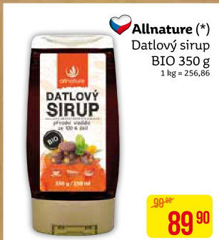 Datlový sirup bio Allnature