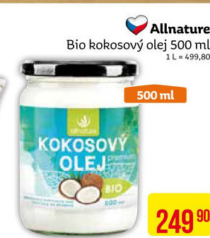 Kokosový olej bio Allnature