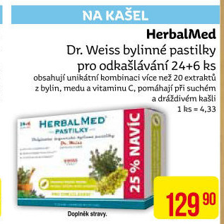 Pastilky pro odkašlávání HerbalMed Dr. Weiss