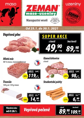 akční leták ZEMAN maso - uzeniny 25.1.2021-30.1.2021