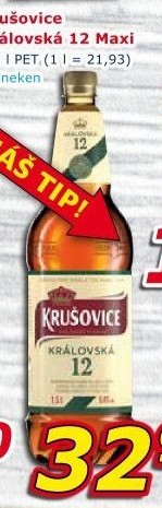 Pivo světlý ležák Královská 12° Krušovice