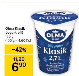 Bílý jogurt Klasik Olma