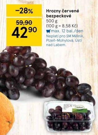 Hrozny červené bezsemenné