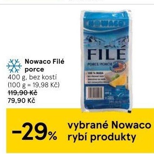 Rybí filé bez kosti mražené Nowaco