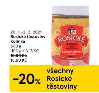Těstoviny bezvaječné Rosické