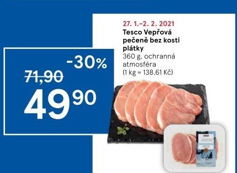 Vepřová pečeně bez kosti Tesco