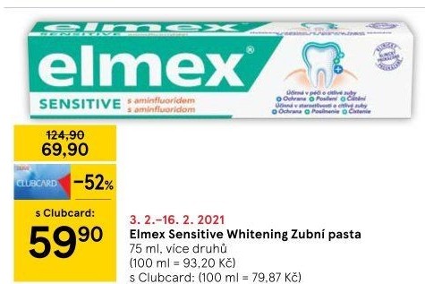 Pasta na zuby Sensitive Whitening Elmex
