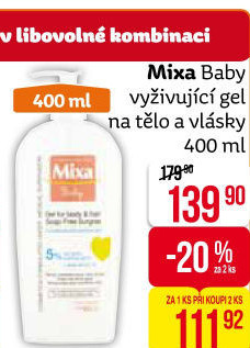 Mycí gel dětský extra vyživující na tělo a vlasy Baby Mixa