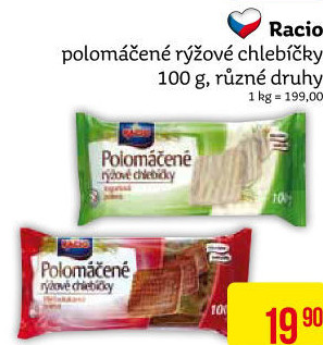 Rýžové chlebíčky polomáčené Racio