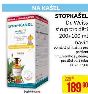 Sirup Stopkašel pro děti Dr. Weiss