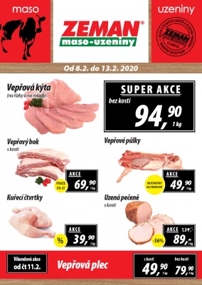 akční leták ZEMAN maso - uzeniny 8.2.2021-13.2.2021