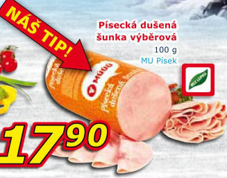 Šunka dušená písecká výběrová Maso uzeniny Písek