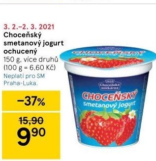 Jogurt smetanový ochucený Choceňský