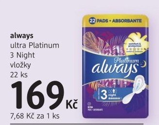 Dámské vložky Ultra Platinum Night Always