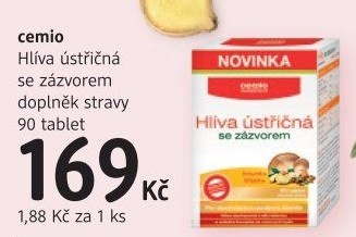 Doplněk stravy hlíva ústřičná se zázvorem Cemio