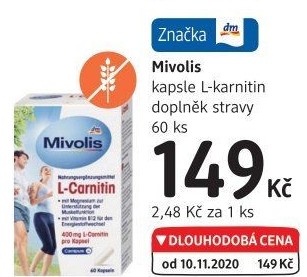 Doplněk stravy L-Carnitin Mivolis