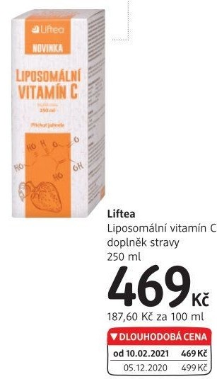 Doplněk stravy Liposomální vitamín C Liftea