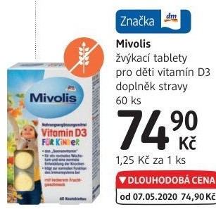 Doplněk stravy pro děti Vitamin D3 Mivolis