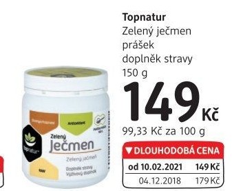 Doplněk stravy zelený ječmen Topnatur