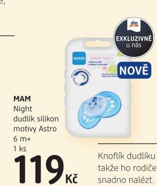 Dudlík silikonový Night MAM