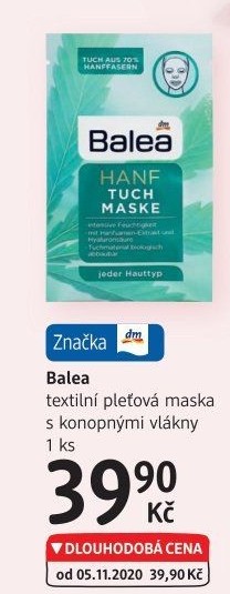 Maska pleťová textilní Balea