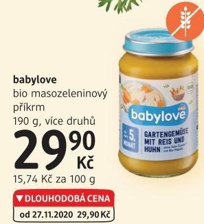 Masozeleninový příkrm bio Babylove