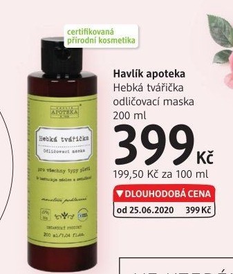 Odličovací maska Hebká tvářička Havlík Apoteka