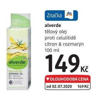 Olej proti celulitidě vyhlazující Alverde