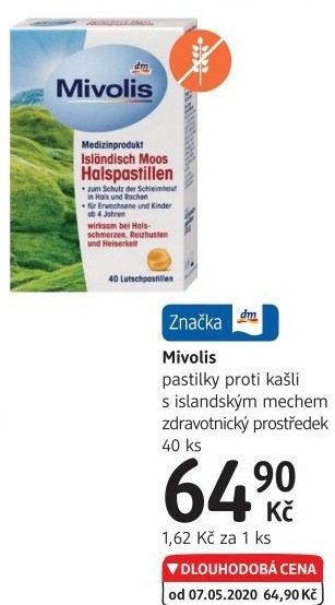 Pastilky proti kašli Mivolis Das gesunde Plus