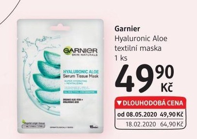 Textilní pleťová maska Hyaluronic Garnier