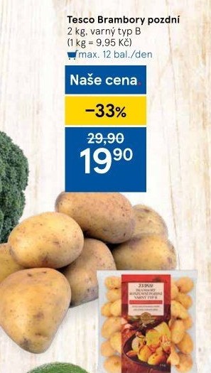 Brambory pozdní B Tesco
