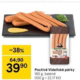Párky vídeňské poctivé Kostelecké uzeniny