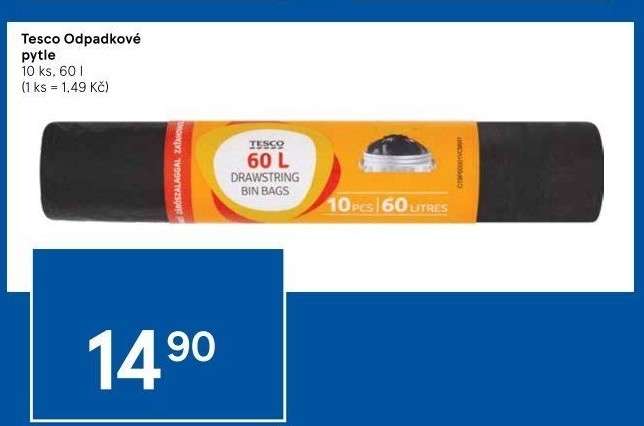 Pytle na odpadky 60 l Tesco