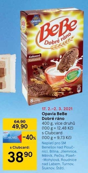 Sušenky BeBe Dobré ráno Opavia