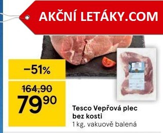 Vepřová plec bez kosti Tesco