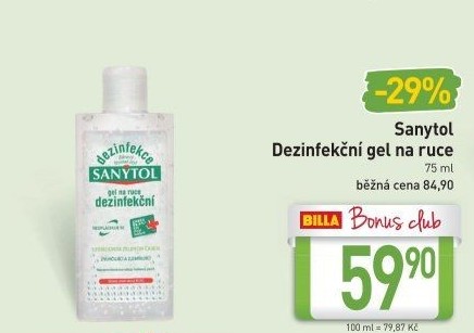 Dezinfekční gel na ruce Sanytol