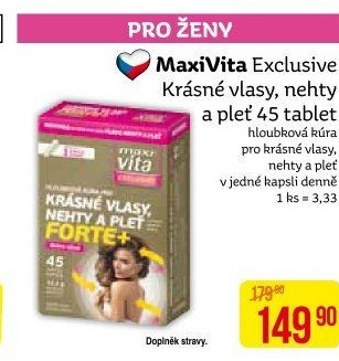 Doplněk stravy Krásné vlasy, nehty a pleť Forte + Exclusive MaxiVita