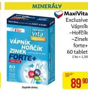 Doplněk stravy Vápník-Hořčík-Zinek Forte Exclusive Maxivita