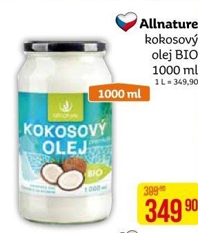 Kokosový olej bio Allnature
