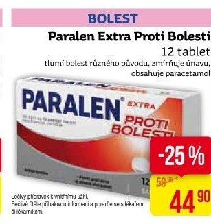 Tablety proti bolesti Extra Paralen