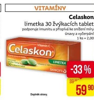 Tablety žvýkací vitamín C Celaskon