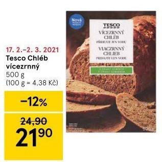 Chléb vícezrnný Tesco