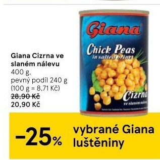 Cizrna ve slaném nálevu Giana