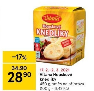 Knedlíky houskové v prášku Vitana