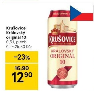 Pivo světlé výčepní Originál Královská 10° Krušovice