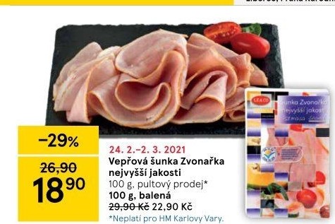 Šunka Zvonařka nejvyšší jakosti