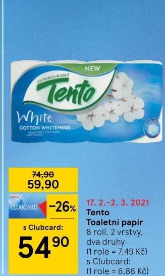 Toaletní papír 2vrstvý Tento
