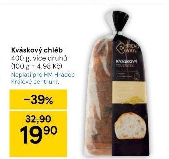 Toustový chléb kváskový Breadway