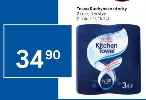 Utěrky kuchyňské 3vrstvé Tesco